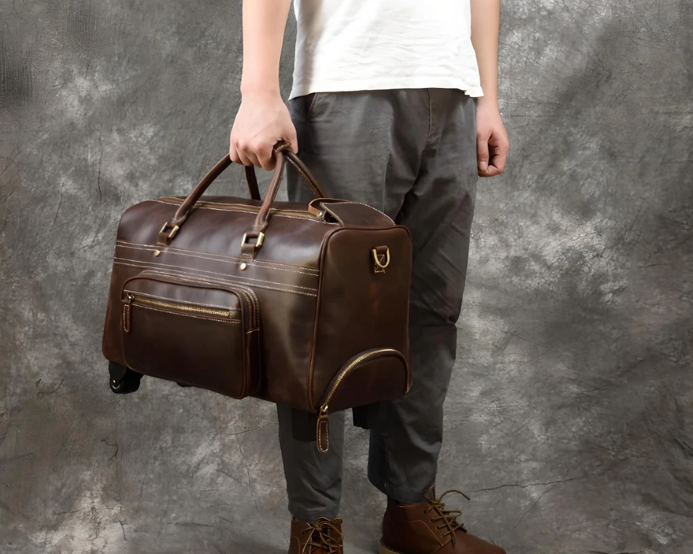 mens carry on bags leather